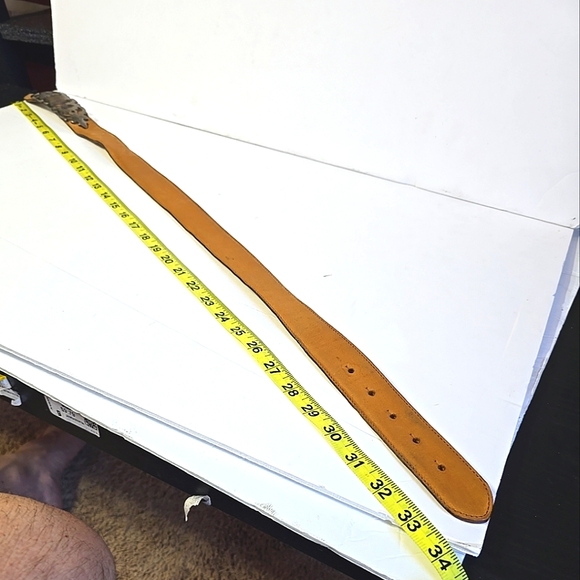 Kenzo Belt Beautiful French Made Vachette Leather Metal Buckle Size 30 - Picture 5 of 10